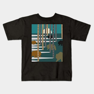 Bears walking in the forest Kids T-Shirt